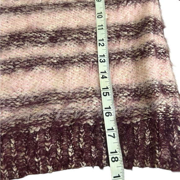 PILCRO Anthropologie Eyelash Sweater Tee Striped XS Slightly Cropped Pink Mauve - Picture 7 of 7